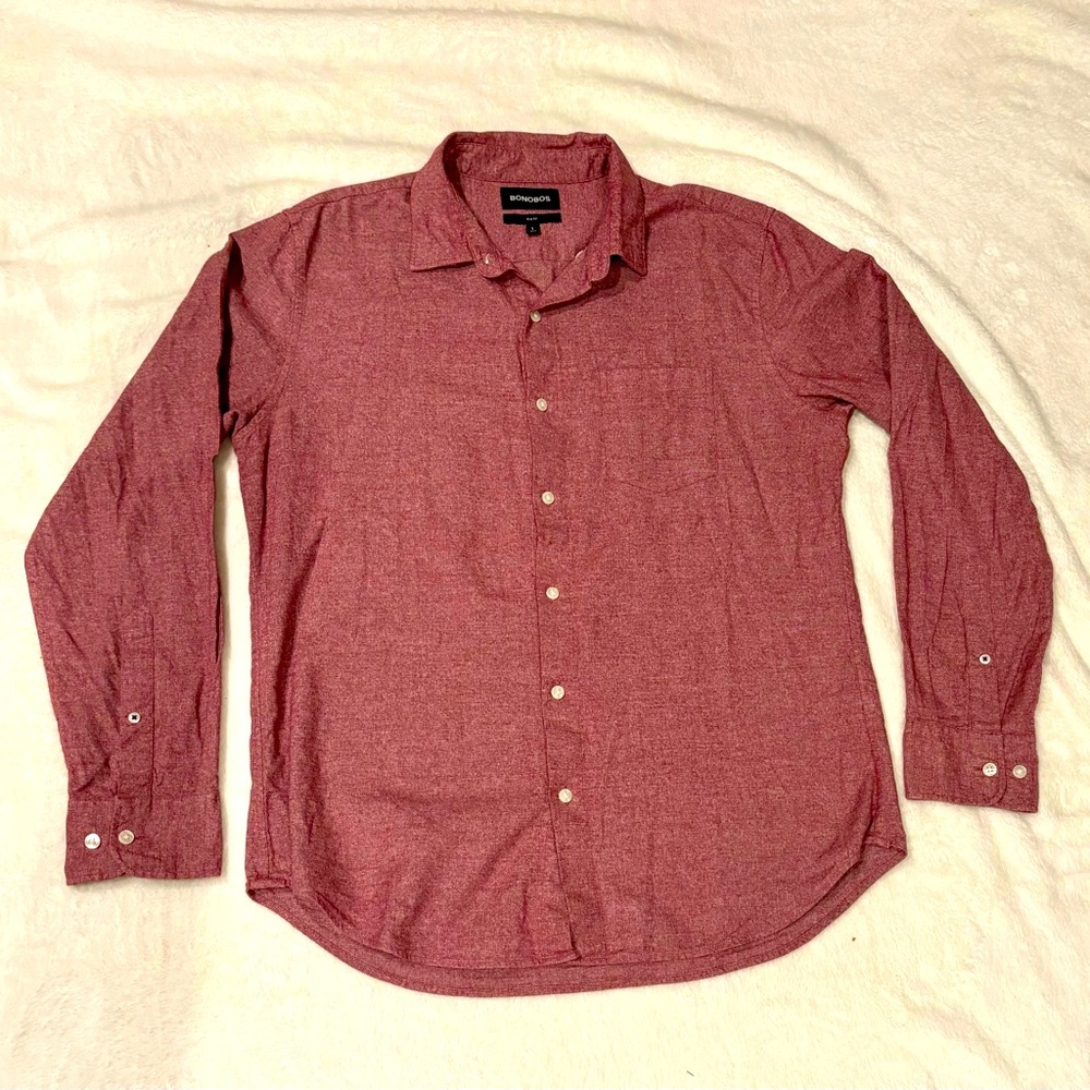 Bonobos light stretch heather cranberry flannel